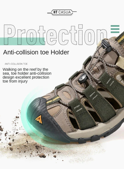 Summer Outdoor Sandals for Men Breathable Hiking Shoes Water Beach Mens Sandals Camping Climbing Aqua Sneaker HT-710445A