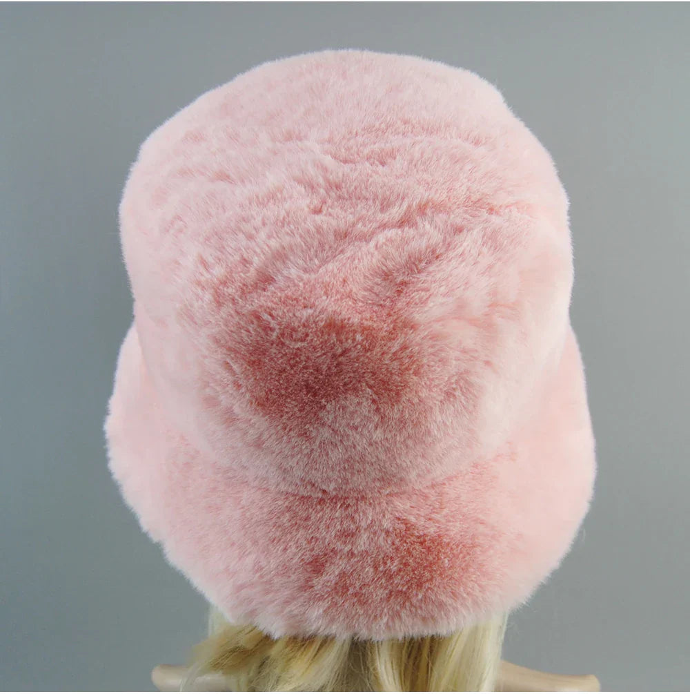 Hot Fashion Fake Rabbit Fur Hats Super Soft Women Winter Hat Cotton Lining Warm Russian Fashion Ski Beanies Plush Solid Color