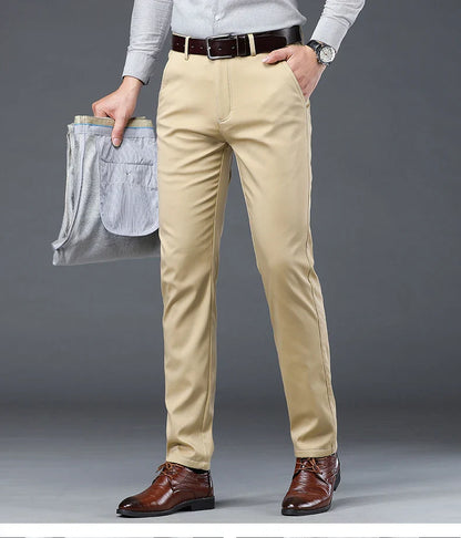 Winter Men Brand Fleece Pants Warm Cotton Business Thick Suit Casual Trousers Male Plush Formal Wear Pants 28-40