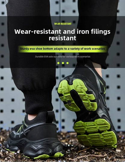 Anti Puncture Safety Shoes Steel Toe Anti Smash Lightweight Durable Slip Resistant Work Boots for Men Construction Industrial