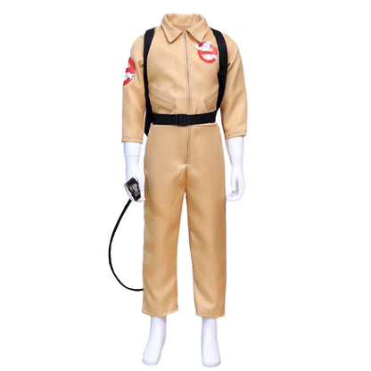 Kids Ghostbusters Movie Cosplay Costumes with Backpack Christmas Gift Carnival Theme Party Clothes Fans Collection