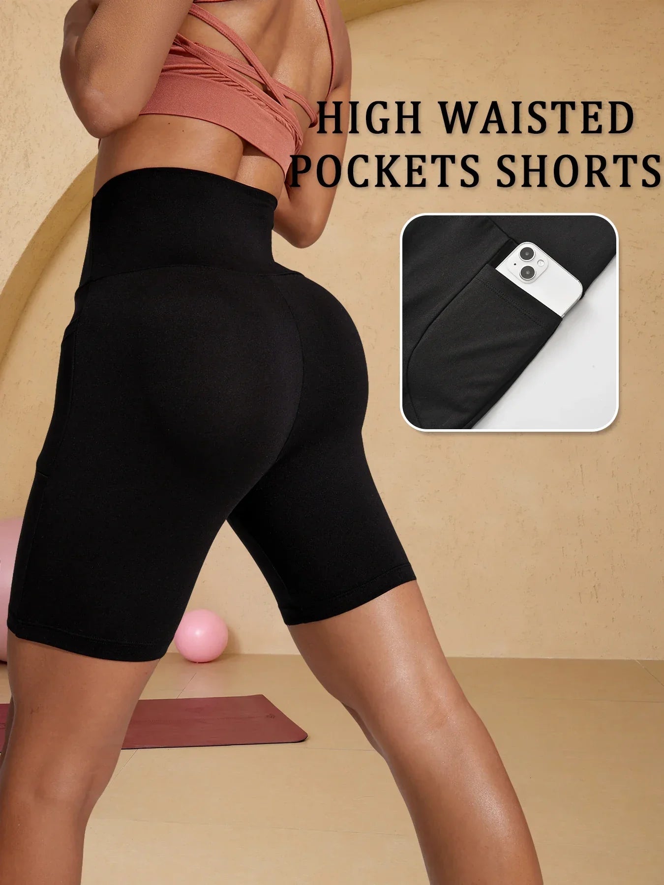 Plus Size High Waisted Biker Shorts For Women With Pockets Super Soft Tummy Control No See Through Workout Running Yoga