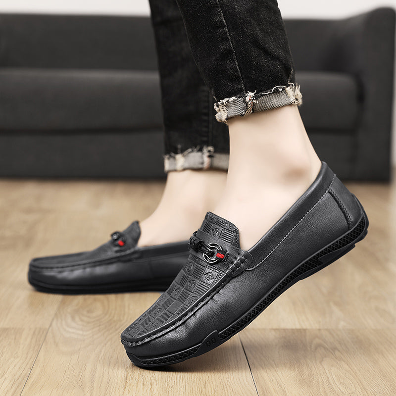 Fashion Leather Men Casual Shoes Slip on Formal Loafers Luxury Brand Comfortable Men Italian Soft Male Driving Shoes