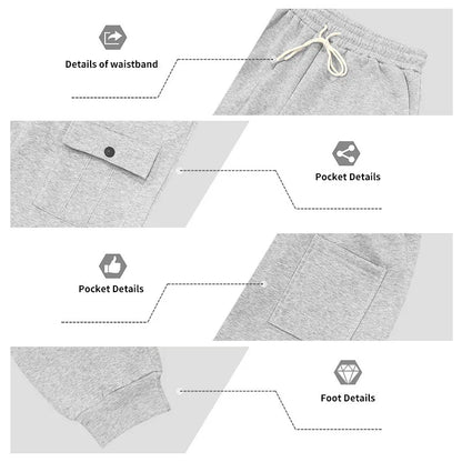 Autumn and winter men's velvet loose casual tooling outdoor sports fashion hooded sweater set