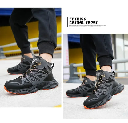 Ankle-Length Men Safety Boots Anti-smash Anti-stab Construction Work Steel Toe Shoes Male Work Boots Work Safety Shoes