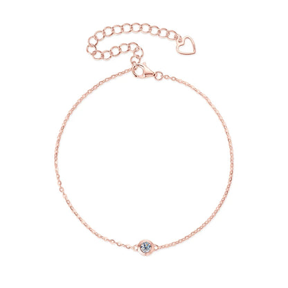 2025 Trendy 3mm Moissanite Jewelry Set 925 Silver Plated Rose Gold Necklace Bracelet Earrings Set for Women Valentine's Day Gift
