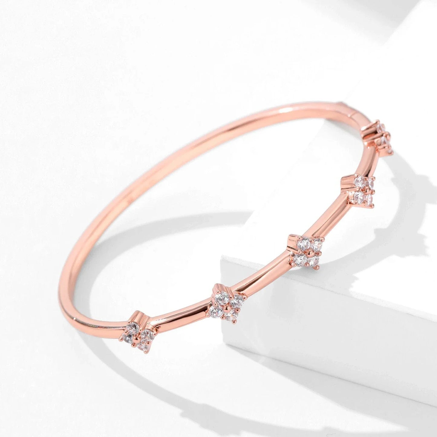 Clover Full Moissanite Diamond Bangle with Certificate 925 Sterling Silver Lucky Flower Bracelets for Women Fine Jewelry Gifts