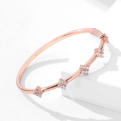 Clover Full Moissanite Diamond Bangle with Certificate 925 Sterling Silver Lucky Flower Bracelets for Women Fine Jewelry Gifts