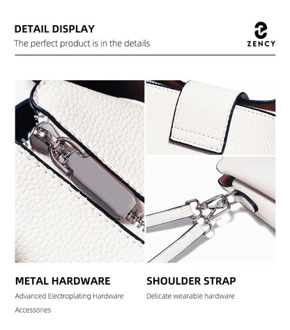 Genuine Leather White Designer Noble Shopper Shoulder Bag Commuter Large Bucket Handbag Women Tote Bucket Cross Body Bag