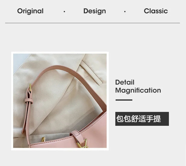 High-end small bag women's new Internet celebrity armpit bag versatile women's temperament baguette bag shoulder bag