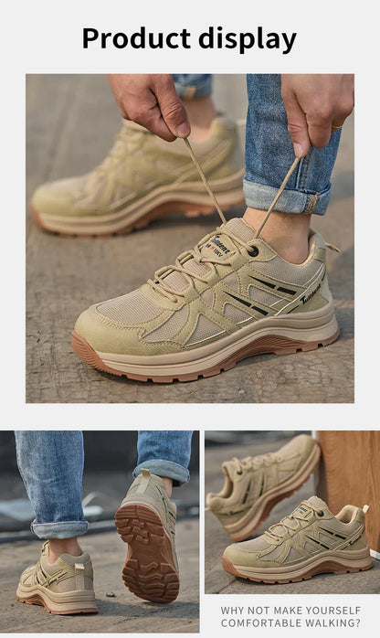 New safety shoes, anti-smashing and anti-puncture work shoes, insulated shoes, men's protective boots