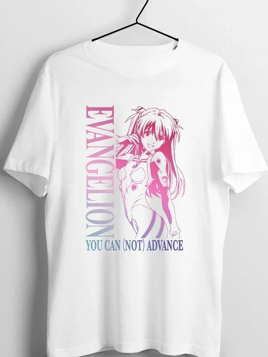 Summer Trendy Anime Evangelion Graphic T Shirts Men's Clothing Oversized Casual Loose Women's Short Sleeved Tee Tops Y2k Clothes