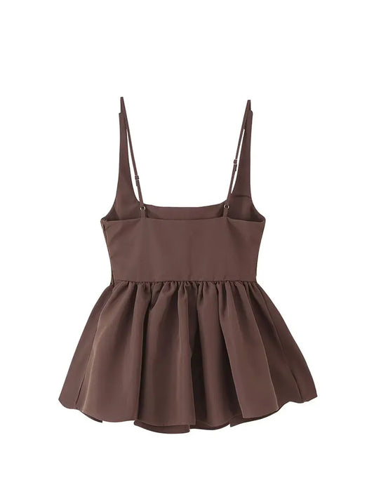 2025 Summer Women's Casual Top Short Tops For Women Ladylike Style Sling Tops Sleeveless Short Top Streetwear