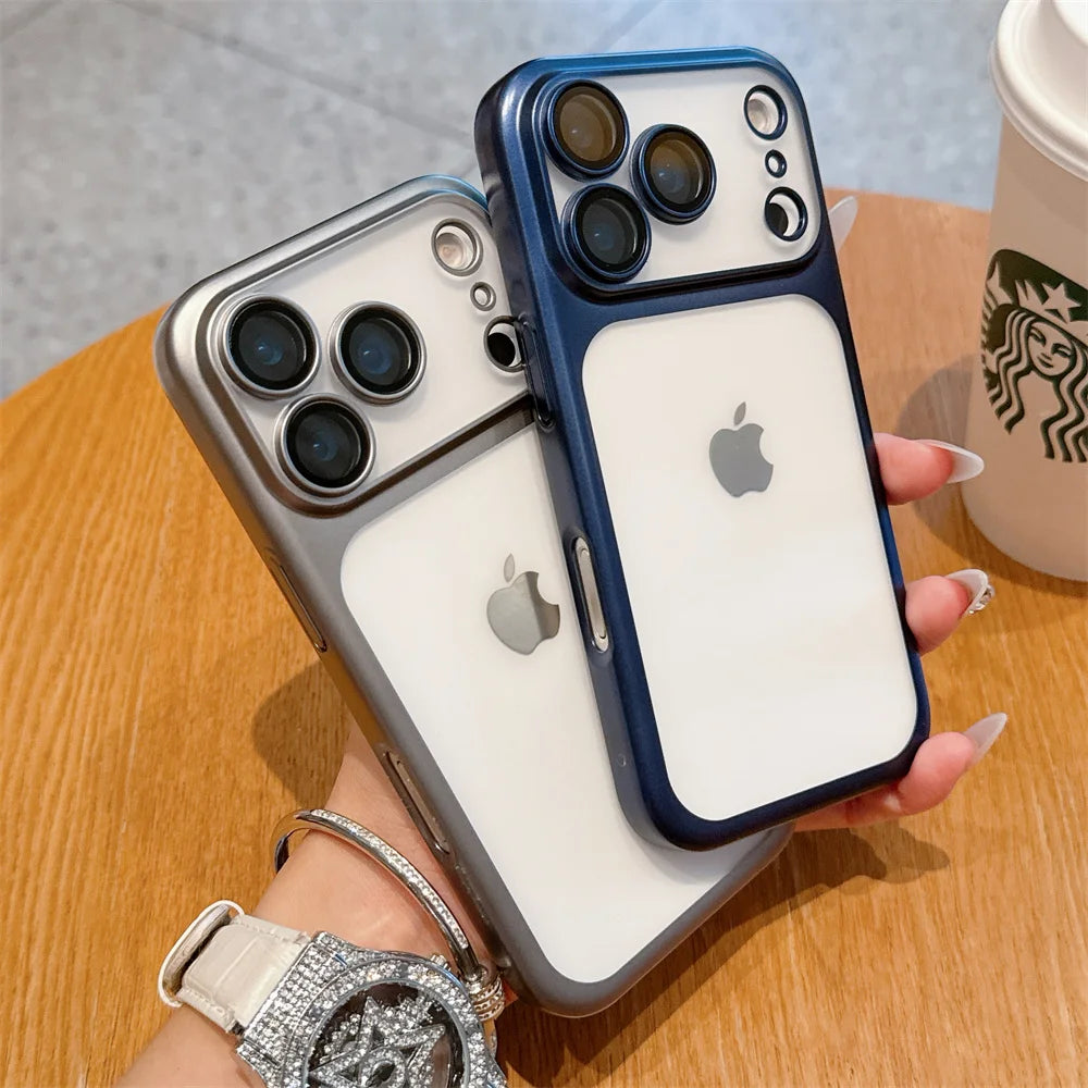 Transparent Matte Phone Case For iPhone 17 Pro Max Full Lens Protection