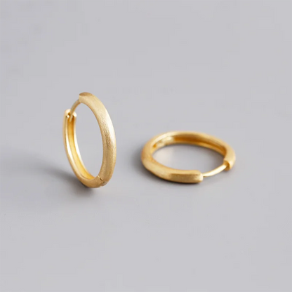 925 Sterling Silver Minimalist Matte Gothic Unisex Huggies Ear Hoop Earrings for Women Men Piercing Ear Buckle Jewelry