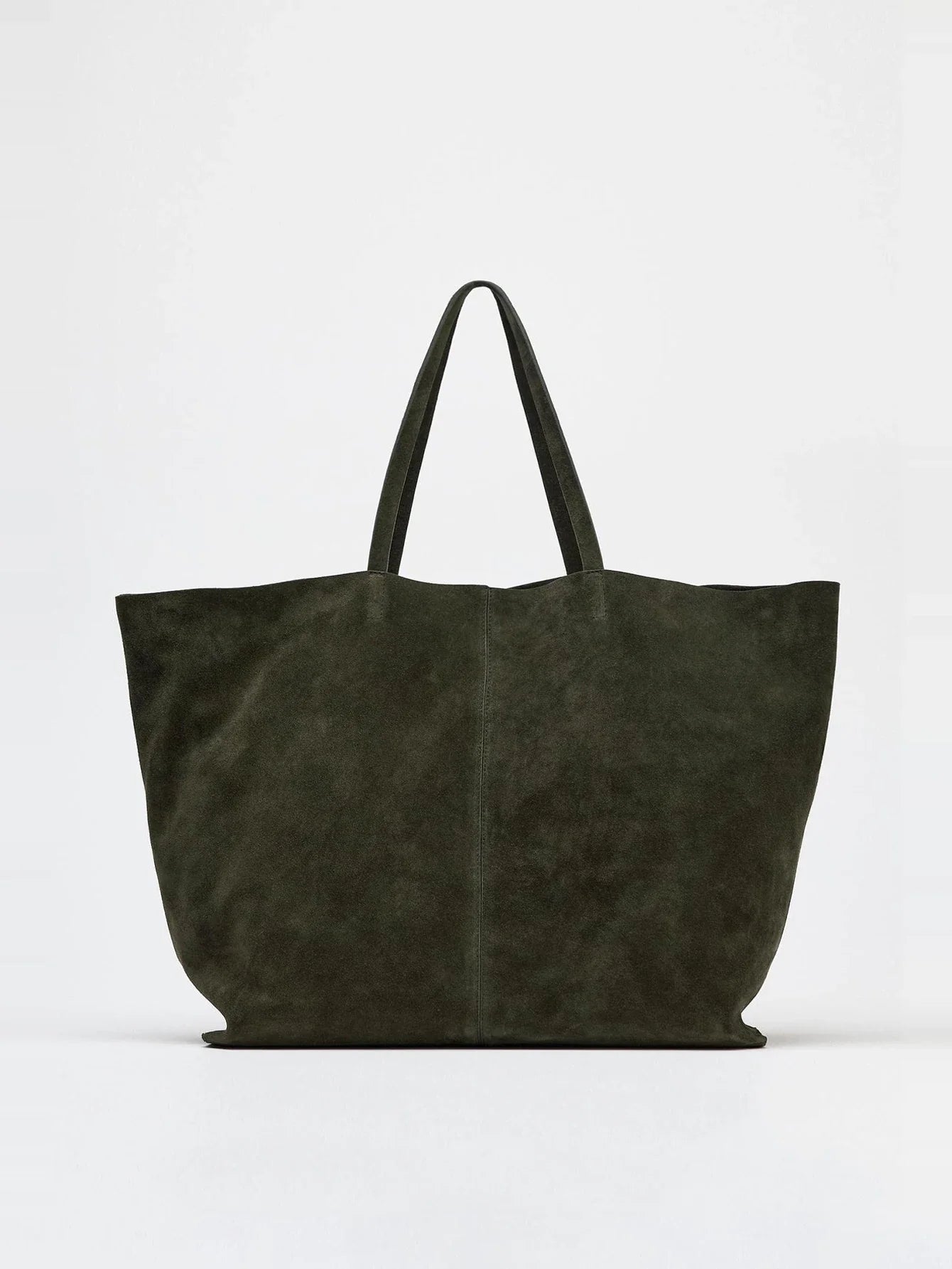 Ladies' single-shoulder bag, cowhide handbag, super large capacity shopping bag, solid-color single-shoulder tote bag, a gift fo