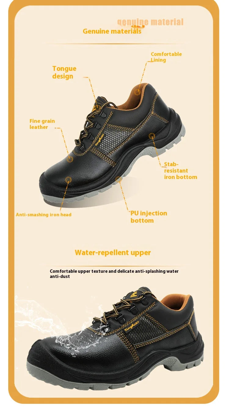 Anti-Smashing Anti-Piercing Labor Protection Shoes New Style Slip-Resistant Wear-Resistant Oil-Resistant Safety Work Footwear