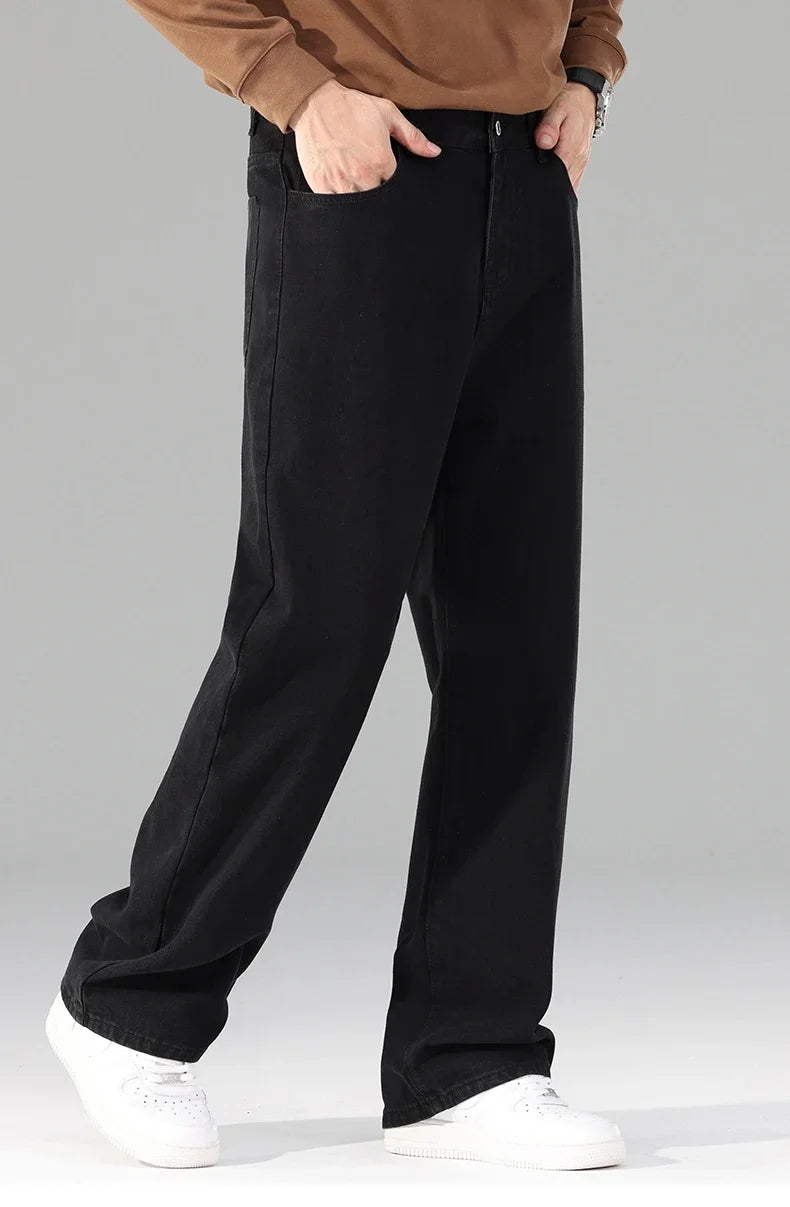 Autumn Jeans Men Black Casual Baggy Trousers Classic Straight Comfortable Wide Denim Trousers  Men Clothing