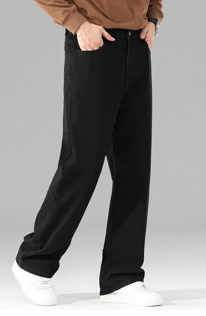 Autumn Jeans Men Black Casual Baggy Trousers Classic Straight Comfortable Wide Denim Trousers  Men Clothing
