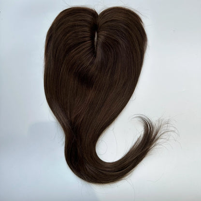 Human Hair Topper For Women Toppers With Bangs Clips In Hairpieces 100% Human Hair Wigs Natural Straight Hair Blonde Silk Base