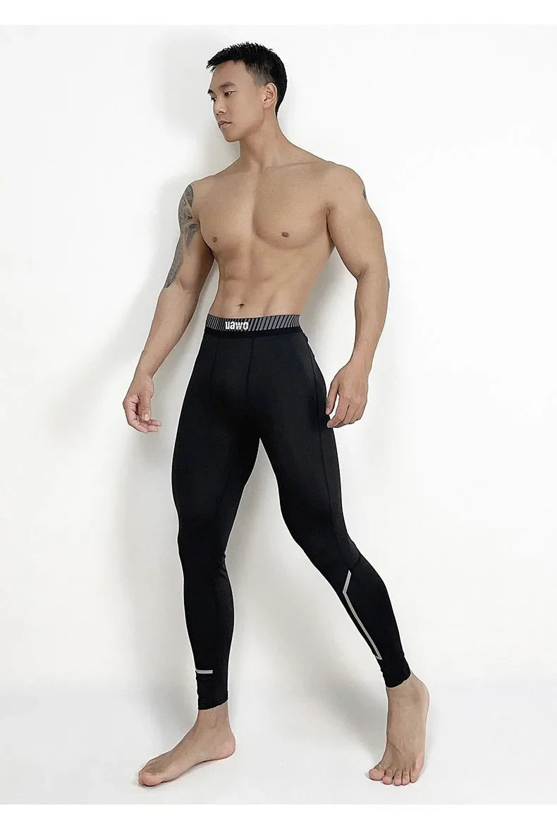 Men Sports Compression Tight Leggings Muscle Training Workout Bottoms Trousers Jogging Dry Yoga Pants Workout Tracksuit