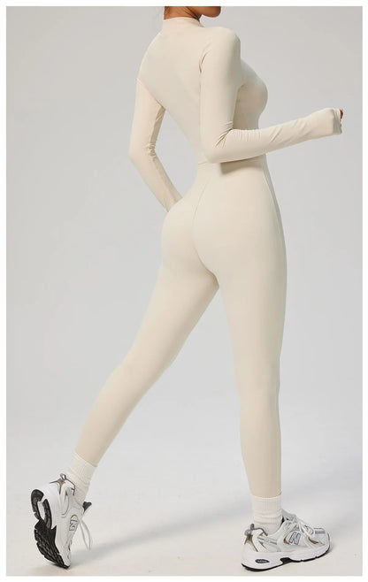 Zipper Jumpsuit Women Quick Dry Clothing Sportswear Woman Gym Yoga Sport Sets Spandex Nylon Workout Sets Women Tracksuit