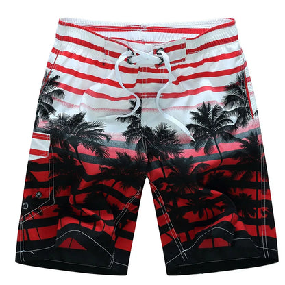 Summer Men's Beach Shorts Printing Casual Loose Hawaii Quick Dry Board Shorts Bermuda Surf Board Shorts Mens Short Pants