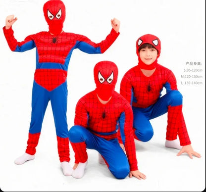 Peter Parker Muscle Costume Red Suit Halloween Cosplay Ultimate Movie Characters Party Christmas New Year Gift