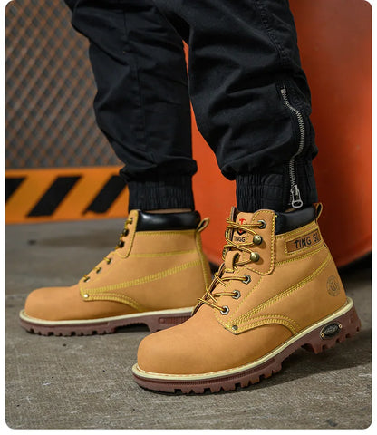 Four Season Labor Protection Shoes Anti Smashing Anti Piercing Steel ToeCap Anti Slip SafetyShoesWear-resistant Protective Shoes