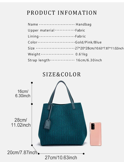Fashionable Classic New Solid Color Outer Bag Women's Handbag Exquisite Handcrafted Weaving Large Capacity Handbag