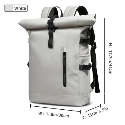 Heroic Knight Men's backpack Waterproof Roll Top Backpack Women Travel Expandable USB Charging Large Capacity Laptop Bag Mochila