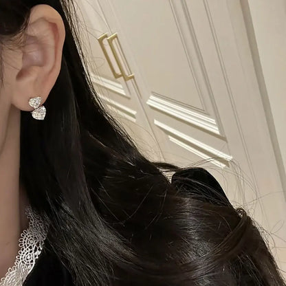 Heart Cut Moissanite Drop Earrings for Women GRA Certified Lab Gemstone s925 Sterling Silver Plated White Gold Earring