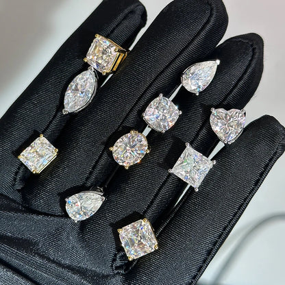 0.5-2ct Moissanite Diamond Stud Earrings for Women Original 925 Sterling Silver Lady's Moissanite Earring New 2026