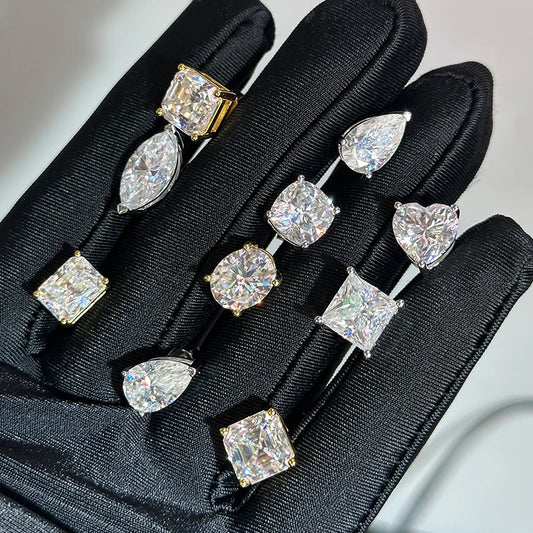 0.5-2ct Moissanite Diamond Stud Earrings for Women Original 925 Sterling Silver Lady's Moissanite Earring New 2026