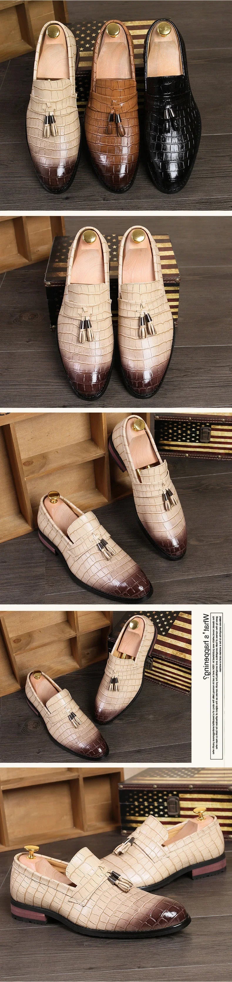 Luxury Formal Men's Dress Italian Designer Stylist Wedding Casual Business Patent Leather Loafers Oxfords Shoes for Men