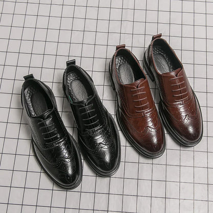 Classic Wedding Leather Shoes For Men Brogues High Quality Men's Dress Business Shoes Office Party Social Formal Shoes Male