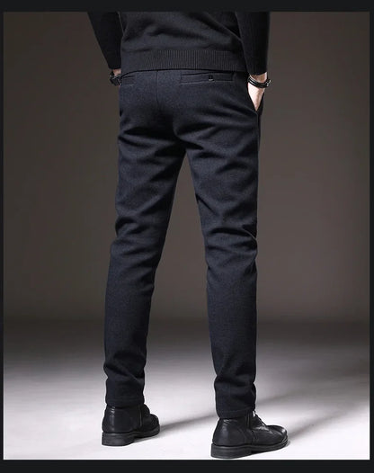 2024 New Brand Slim Casual Pants Men Spring Autumn Business Work Cotton Black Grey Blue Trousers Male Fashion Korean Clothing