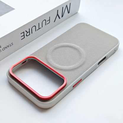Leather Magnetic Case For Iphone 17 Pro Max/17 Pro/17 Magsafe Charging Grain Diamond Textured Individual Buttons Leather Cover