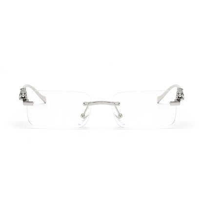 rimless sunglasses UV400 fashion square metal glasses for men women designer man's brand sun glasses shades for outdoor