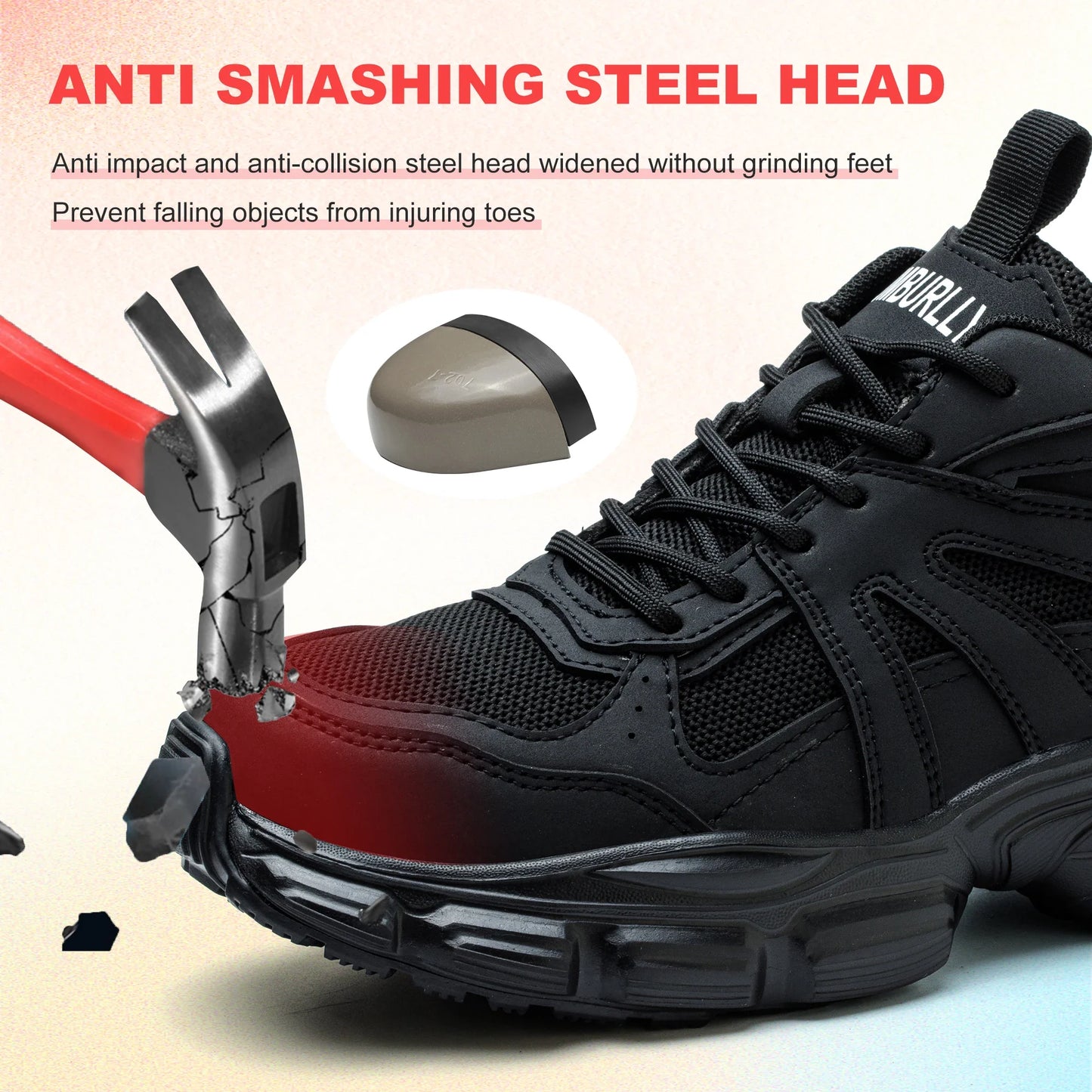 Protective Shoes For Women Women Work Sneakers Fashion Safety Shoes Anti-smash Anti-puncture Indestructible Shoes Work Boot