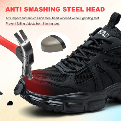 Protective Shoes For Women Women Work Sneakers Fashion Safety Shoes Anti-smash Anti-puncture Indestructible Shoes Work Boot