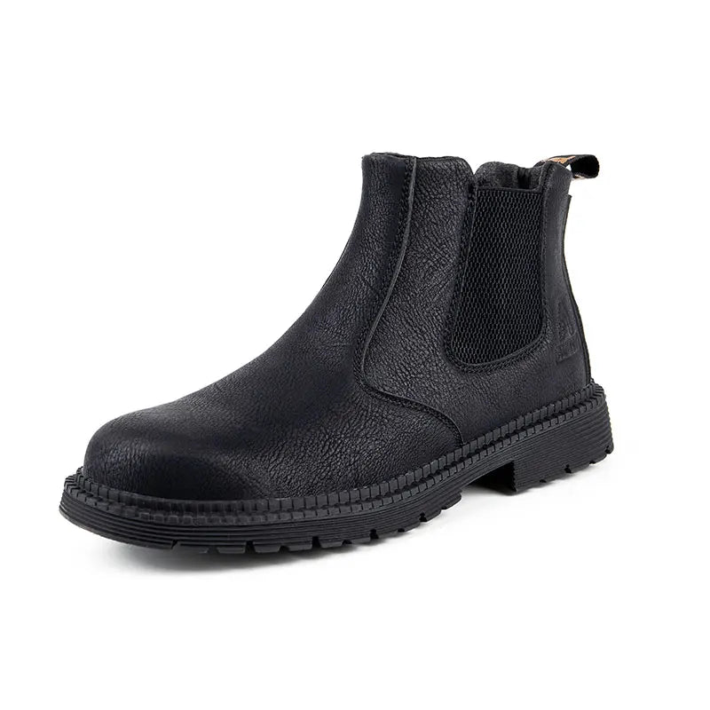 Men Boots Leather Shoes Men Work Safety Shoes Men Indestructible Work Boots Men Safety Boots Steel Toe Shoes Chelsea Boots