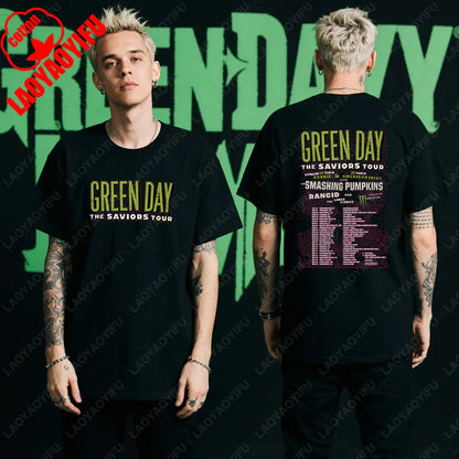 Green Day Tour 2025 Asia and Australia Tour Graphic T Shirts Summer Woman Man Fans High Quality Cotton T-shirt Music Festival
