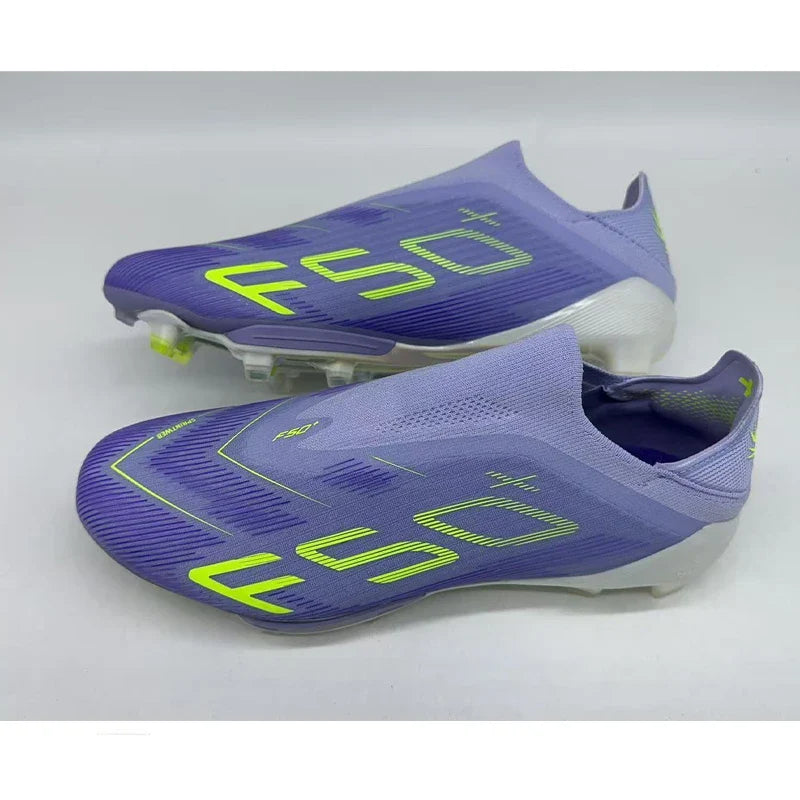 Without-lace Mens Soccer Shoes Football Shoes F50+ TF/FG Football Field Boots Comfortable Non-Slip Training Soccer Sneakers