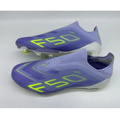 Without-lace Mens Soccer Shoes Football Shoes F50+ TF/FG Football Field Boots Comfortable Non-Slip Training Soccer Sneakers