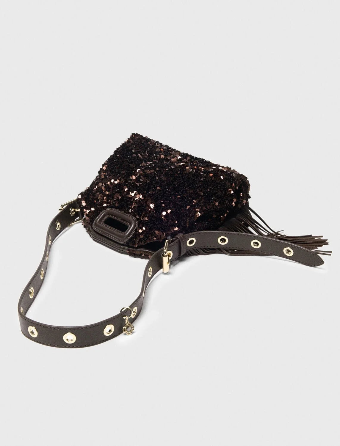 Glitter Sequined Handbag for Women, Luxury Designer Shoulder Bag with Tassel, Fashion Crossbody Bucket Bag for Ladies Elegant