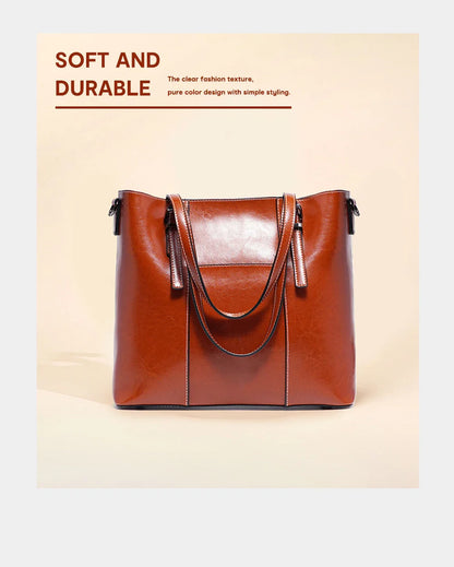 High Quality Women's Genuine Leather Tote Lady Luxury Designer Cowhide Shoulder Bag Large Capacity OL Handbag Shopper Bag