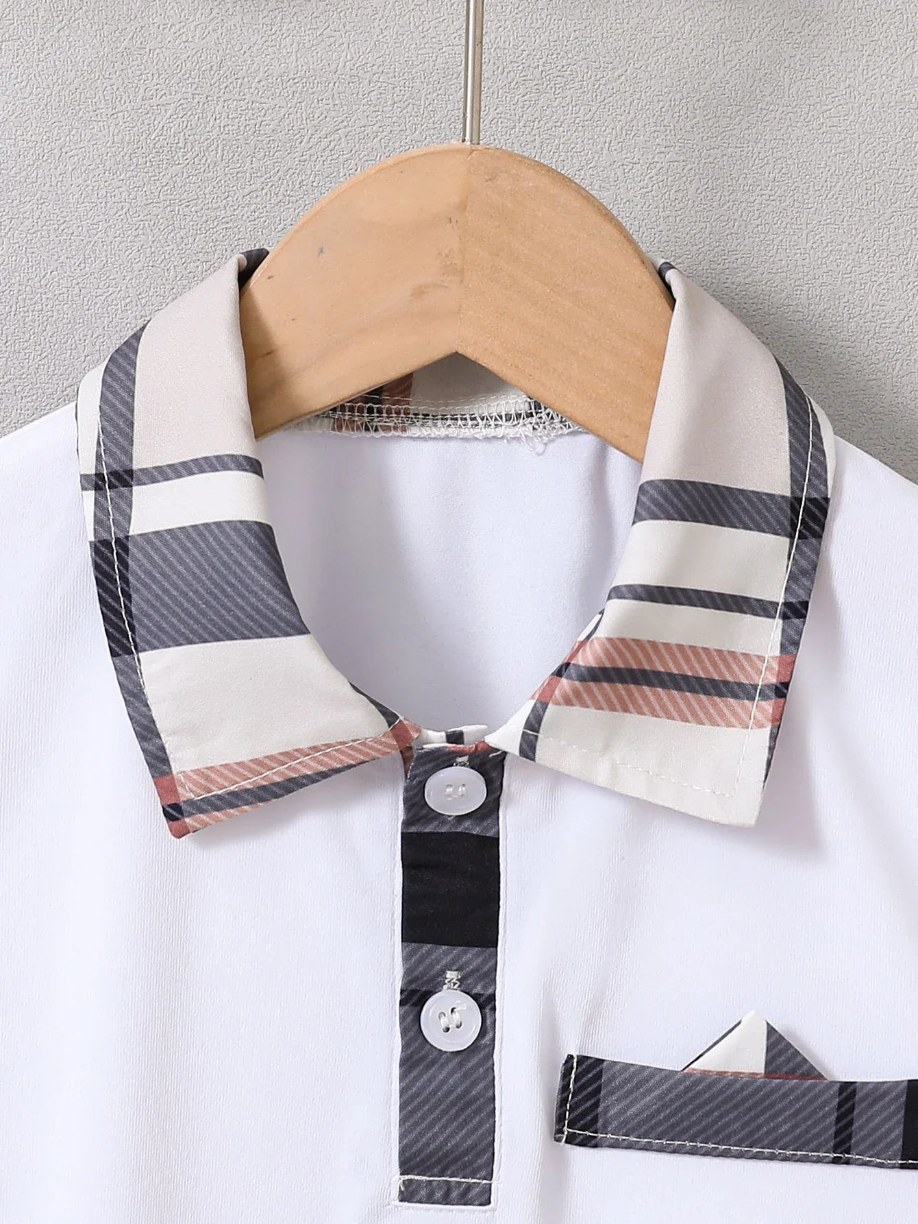 Summer Boys' Fashionable Plaid Printed T-Shirt Shorts Two-Piece Suit Simple Fashion Casual Style