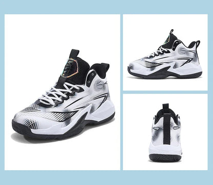 Children‘s Basketball Shoes Non-slip Breathable Basketball Training Sneakers Lace-up Boys Girls Basketball Boots Athletic Shoes