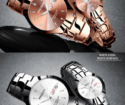 5808 Relogio Feminino Couple Watch Men Quartz watch for Lovers Luxury Womens wristwatch Stainless Steel Waterproof